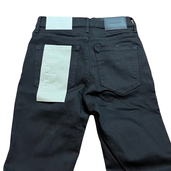 NWT Everlane The Authentic Stretch High-Rise Skinny Black Size 26 - Picture 6 of 10